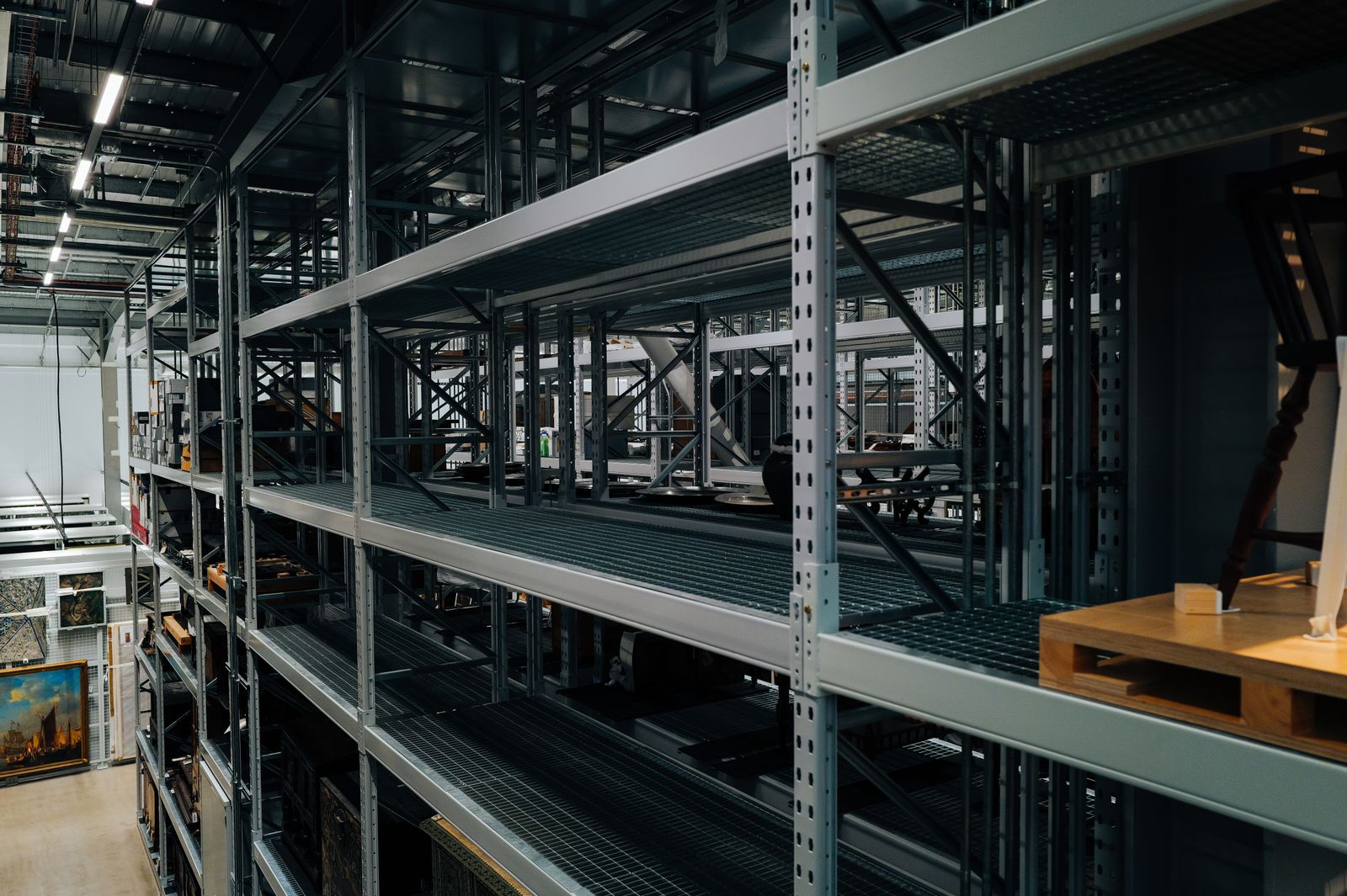 Inspection reference photo: shelving holes and aftermarket fitting